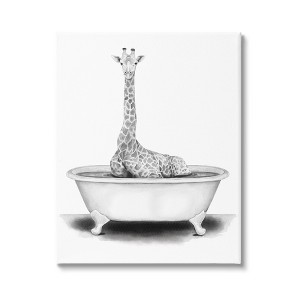 Stupell Industries Giraffe In A Tub Funny Animal Bathroom Drawing - 1 of 4