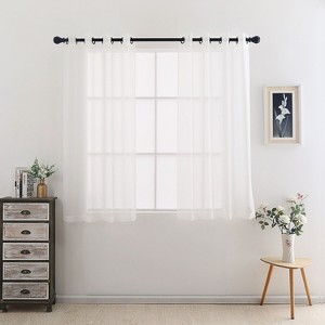 GoodGram Montauk Accents 2 Piece Grommet Top Summery Sheer Voile Window Curtain Panels For Small/Short Windows - 1 of 2