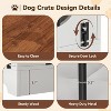 Dog Crate Furniture, 39.4 Inch Medium Dog Crates with Bed Mat, Wooden Dog Kennel Furniture, End Side Table Dog Cage with 3 Doors, White - 3 of 4