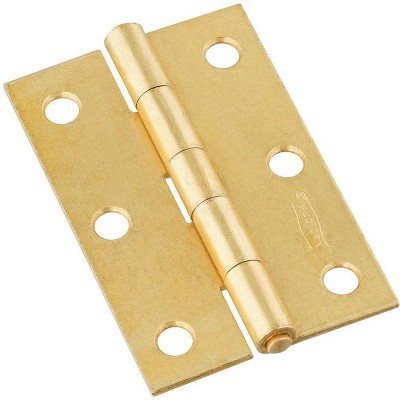 National Hardware 3 in. L Brass Narrow Mortise Hinge 2 pk