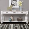 XINGHANZHENXUAN Solid Wood Console Table, 3 Drawers & Bottom Shelf, Sofa Table for Entryway, Hallway & Living Room - 2 of 4