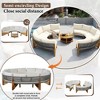 3pc Patio Conversation Set, 6-Person Half Moon Outdoor Patio Furniture Set with Cushions & Coffee Table, Steel Frame+Acacia Wood - ModernLuxe - 4 of 4