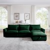 Christopher Knight Home Blair Modern Corduroy L Shaped 122" Sectional Sofa with Storage Ottoman and 3 Pillows - 2 of 4