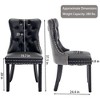 QingMoon Dining Chairs Set of 2, PU Leather and Velvet Kitchen Chairs with Tufted Back and Nailed Trim for Dining Room, Living Room - 4 of 4