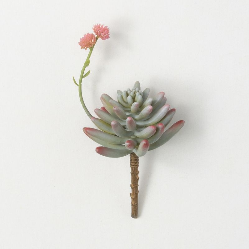 Sullivans Artificial Succulent With Flower Bloom 9"H Pink, 1 of 4