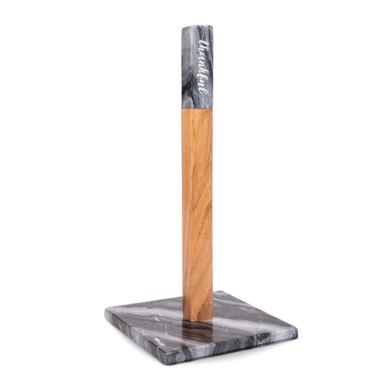 Lexi Home Marble Counter Embossed Paper Towel Holder - Mount Grey, 1 of 5