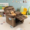 Infans Kids Youth Recliner Chair Velvet Fabric Armrest Sofa w/Cup Holder - 2 of 4