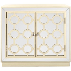 Kaia 2 Door Chest - Antique Beige/Mirror - Safavieh - 1 of 4