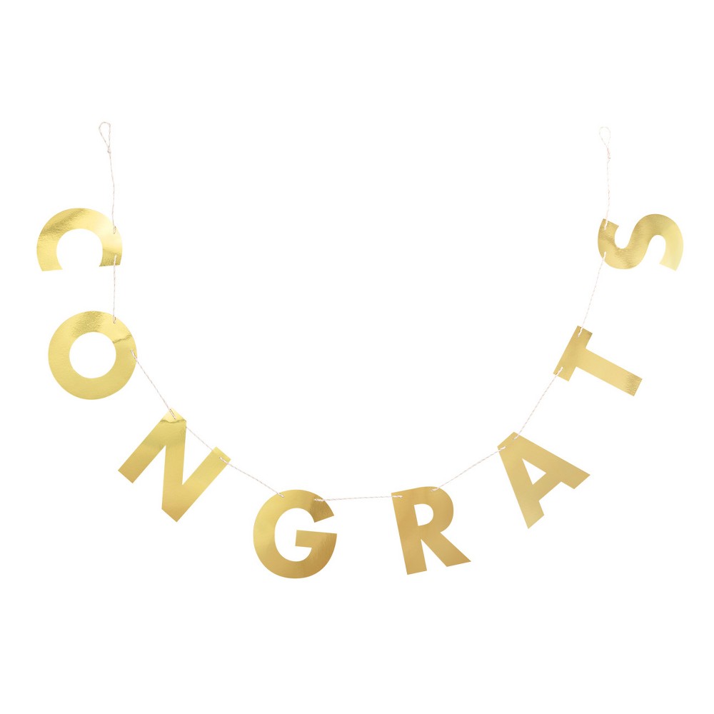 Photos - Other Jewellery "Congrats" Party Banner Gold - Spritz™