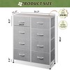 Tall 8-Drawer Fabric Dresser, Storage Tower with Fabric Bins, Double Chest of Drawers Organizer, - 3 of 4