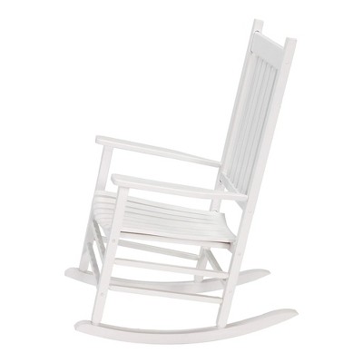 White Kiln-Dried Hardwood Mission Style Outdoor Rocking Chair