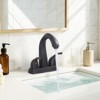 WOWOW 4 in. Centerset Double-Handle Gooseneck Bathroom Faucet with Pop-Up Drain in Matte Black - 3 of 4