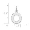 Black Bow Jewelry 14k White Gold, Amanda Collection, Small Block Style Initial O Pendant - 4 of 4
