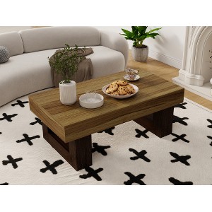 ACEPANO 42.51 in. W MDF Wooden Rectangular Coffee Table with Sturdy Base for Living Room-Brown - 1 of 4