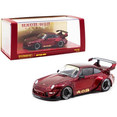 Porsche RWB 993 "Phoenix" (火の鳥) Burgundy "RAUH-Welt BEGRIFF" 1/43 Diecast Model Car by Tarmac Works