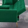 MYINDA Velvet Futon Reclining Sofa Bed with 2 Pillows for Living Room, Convertible 3 Adjustable Sofa Couch with Metal Legs for Small Spaces - 3 of 4