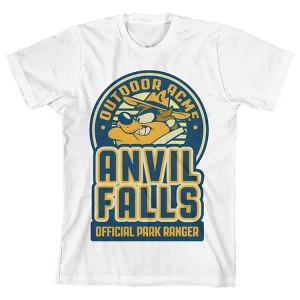 Looney Tunes Anvil Falls Official Park Ranger Graphic White T-shirt Toddler Boy to Youth Boy - 1 of 3