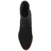 Journee Signature Womens Genuine Leather Airly Almond Toe Stacked Ankle Booties - 4 of 4