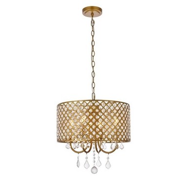Elegant Lighting Elise 17 inch pendant in brass