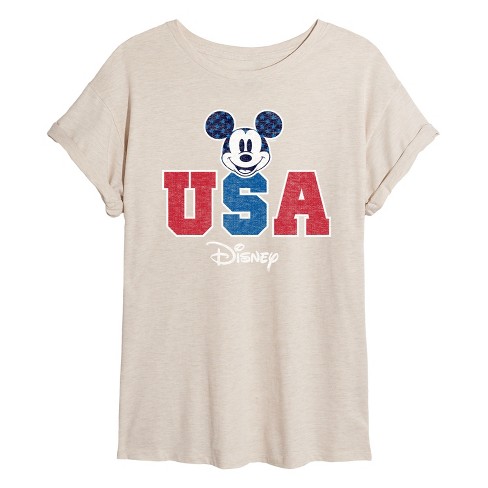 Women's - Disney - Mickey USA Oversized Graphic T-Shirt - image 1 of 4