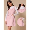 Allegra K Women's Tweed Sleeveless Square Neck Button Up A-Line Pinafore Overall Dress - 2 of 4