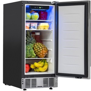 Deco Chef 15-Inch Under Counter Mini Fridge, Stainless Steel Finish, Adjustable Thermostat - 1 of 4