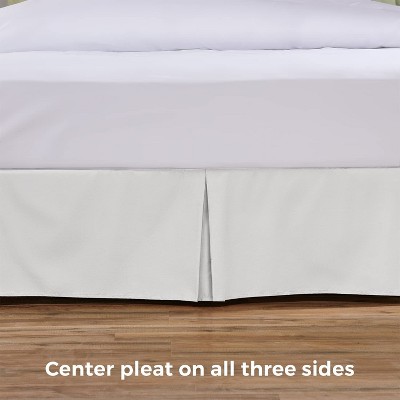 White Twin Cotton Blend Tailored Bed Skirt with Split Corners