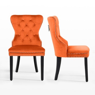 WestinTrends  Velvet Upholstered Tufted Dining Chairs (Set of 2)