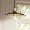 Possini Euro Design Piaza 12 1/4" Mid Century Modern Pendant Ceiling Light Fixture Dining Room Over Table Kitchen Island Hanging Black Gold Finish - 2 of 4