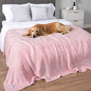 PetAmi Fluffy Waterproof Dog Blanket For Pet Cat Puppy, Soft Faux Shearling Throw Couch Cover, Plush Washable Reversible - 1 of 4