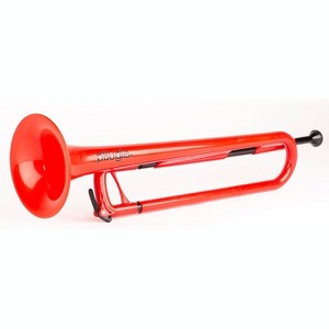 pInstrument pBugle Plastic Bugle – Lightweight, Durable ABS Build – Includes Detachable 7C Mouthpiece – Ideal First Instrument for Students – Red - 1 of 4