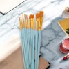 Unique Bargains Paint Brush Setfor Oil Paints Nylon Bristles with Aluminum Collar and Plastic Handle 10 Pcs - 2 of 3