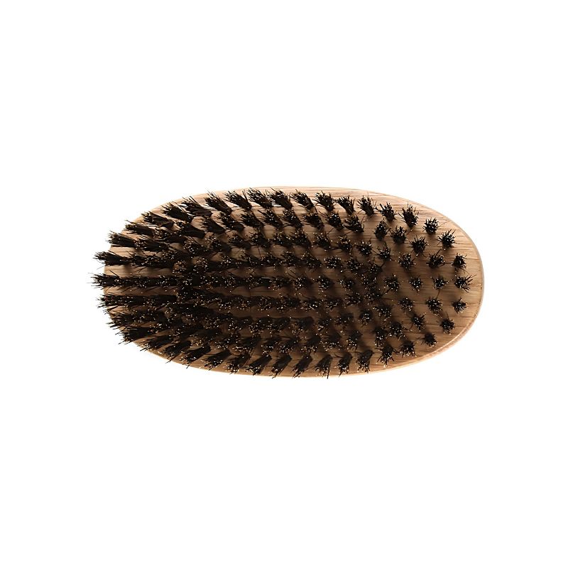 Bass Brushes - Men's Hair Brush Wave Brush with 100% Pure Premium Natural Boar Bristle SOFT Natural Wood Handle Military/Wave Style Oval Oak Wood, 1 of 5