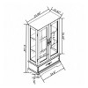 FURNIinspire Utility Storage Cabinets 3 Tier Display Cabinet 2 Door Glass Curio Cabinet, Home Decorative Display Shelf, Black, 11.81"*25.98"*47.44" - 3 of 4