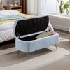 ACEPANO 38.97 in. W Modern Faux Fur Ottoman with Cushion & Storage for Living Room & Bedroom-Blue - 2 of 4