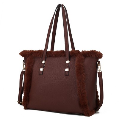 MKF Collection Liza Vegan Leather with faux fur Women’s Tote Bag by Mia K