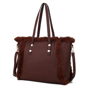 MKF Collection Liza Vegan Leather with faux fur Women’s Tote Bag by Mia K - 1 of 4