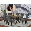 HomeStock 7-Pc Rectangle Natural Oak Finish Solid Wood Top Dining Table with 6 Parson Chairs - 2 of 4