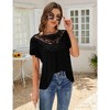 Summer Blouse For Women Lace Petal Sleeve Tops Short Sleeve Pleated Shirt Loose A Line Tshirts - 3 of 4