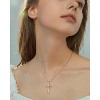 Silver Faith Cross Pendant Necklace for Women with Birthstone and Birth Flower Jewelry Gift - 4 of 4