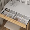 ELECWISH 31.5" Wood Vanity Desk Set with LED Mirror & Stool - 3-Way Lighting, 2 Drawers, Soft-Padded Seat - 4 of 4