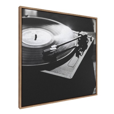 Kate & Laurel All Things Decor 30"x30" Sylvie AA Vinyl Metallic Wall Art: Floating Canvas, Music Theme Decor