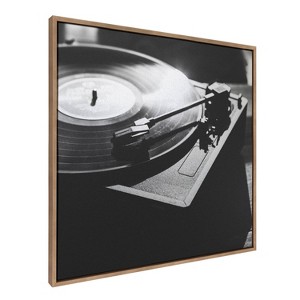 Kate & Laurel All Things Decor 30"x30" Sylvie AA Vinyl Metallic Wall Art: Floating Canvas, Music Theme Decor - 1 of 4