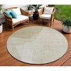 Beige Khaki And Taupe Abstract Washable Indoor Outdoor Area Rug - 2 of 4