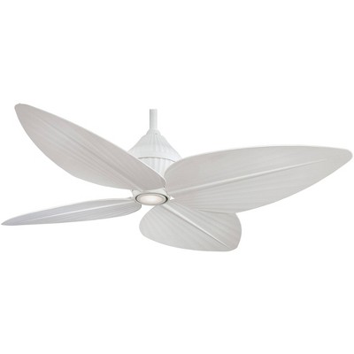 52" Minka Aire Modern Tropical Outdoor Ceiling Fan with LED Light Flat White Wet Rated for Patio Exterior Porch Gazebo Garage Barn