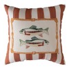 Rustic Gone Fishing 18 Inch Brown Climaweave Accent Pillow by Manual Woodworkers and Weavers - 3 of 3