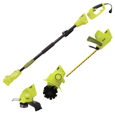 Sun Joe GTS4000E Electric Lawn Care System | Pole Hedge Trimmer | Grass Trimmer | Garden Tiller.