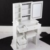 CAVINAS Vanity Desk with Mirror Compact Makeup Table with Stool, Multi-Layer Storage - 3 of 4