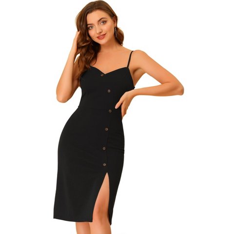 Женские платья INSPIRE CHIC Women's Sweetheart Neck Spaghetti Strap Sleeveless Dress Black X-Large