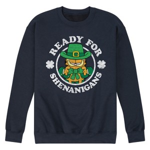 Men's - Garfield - Ready for Shananigans St. Patrick's Day Graphic Fleece Sweatshirt - 1 of 4